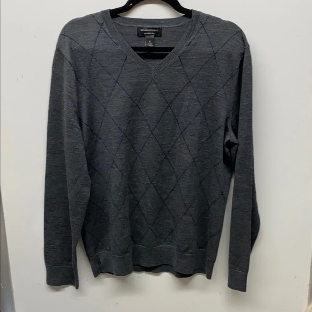 BANANA REPUBLIC dark gray Wool Pullover Sweater